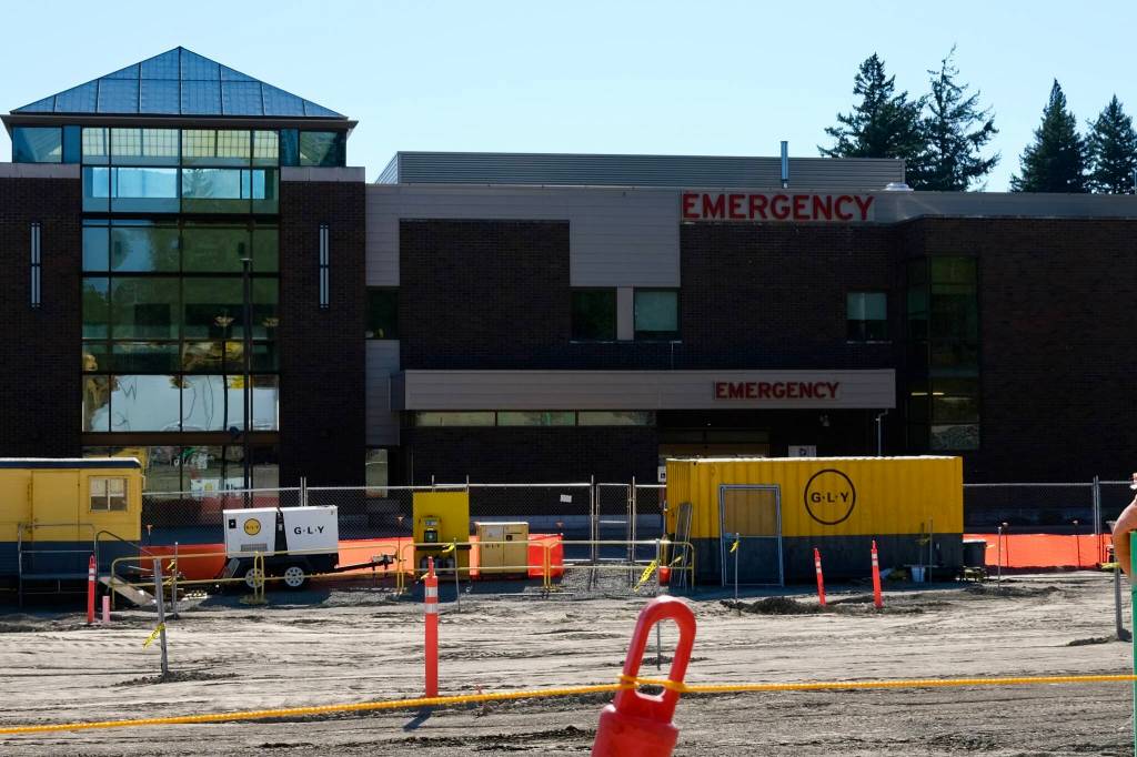 The HUB, an upcoming Snoqualmie Valley Health expansion, will be just east of the existing hospital, as shown Aug. 22, 2025. Photos by Grace Gorenflo/Valley Record