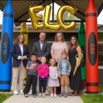 Snoqualmie Valley School District leadership and students attend the opening of the Early Learning Center, Sept. 2, 2025. From left: school board member Rene Price; Superintendent Dan Schlotfeldt; school board member Judith Milstein; Principal Meredith Macvean. Photo courtesy of Snoqualmie Valley School District