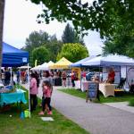 Visitors enjoy the North Bend Farmers Market, Sept. 11, 2025. (Grace Gorenflo/Valley Record)
