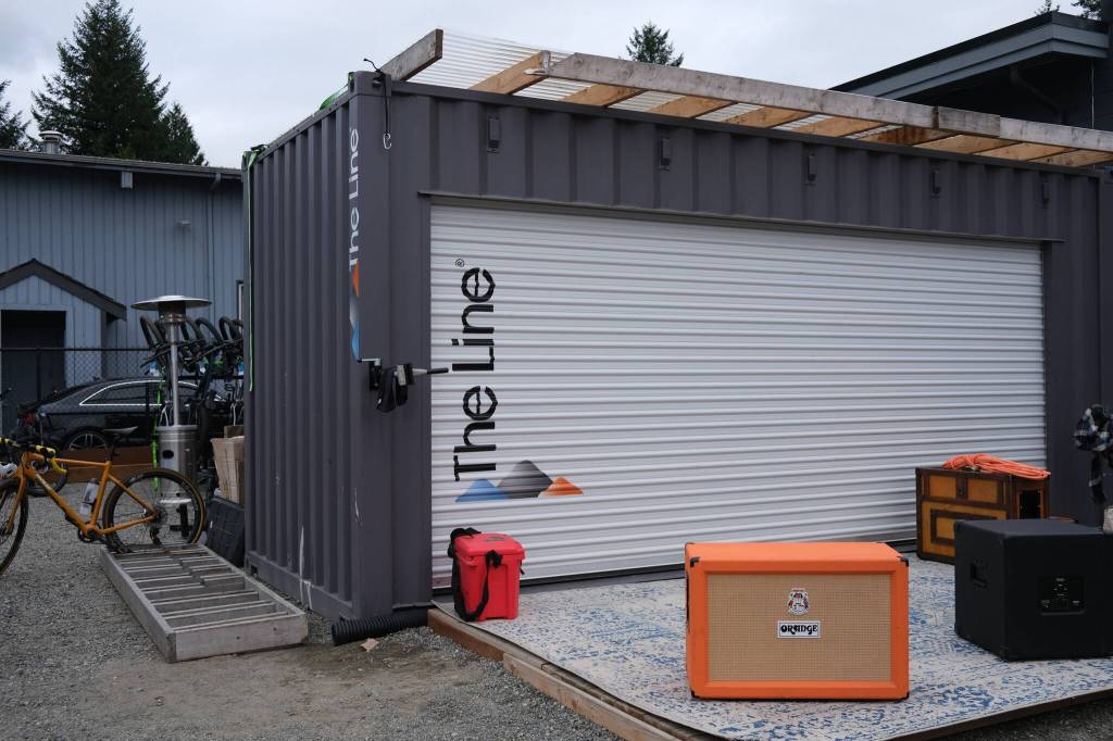 Arete at The Line Bike Experience in North Bend prepares for an evening of live music in the backyard, Sept. 12, 2025.