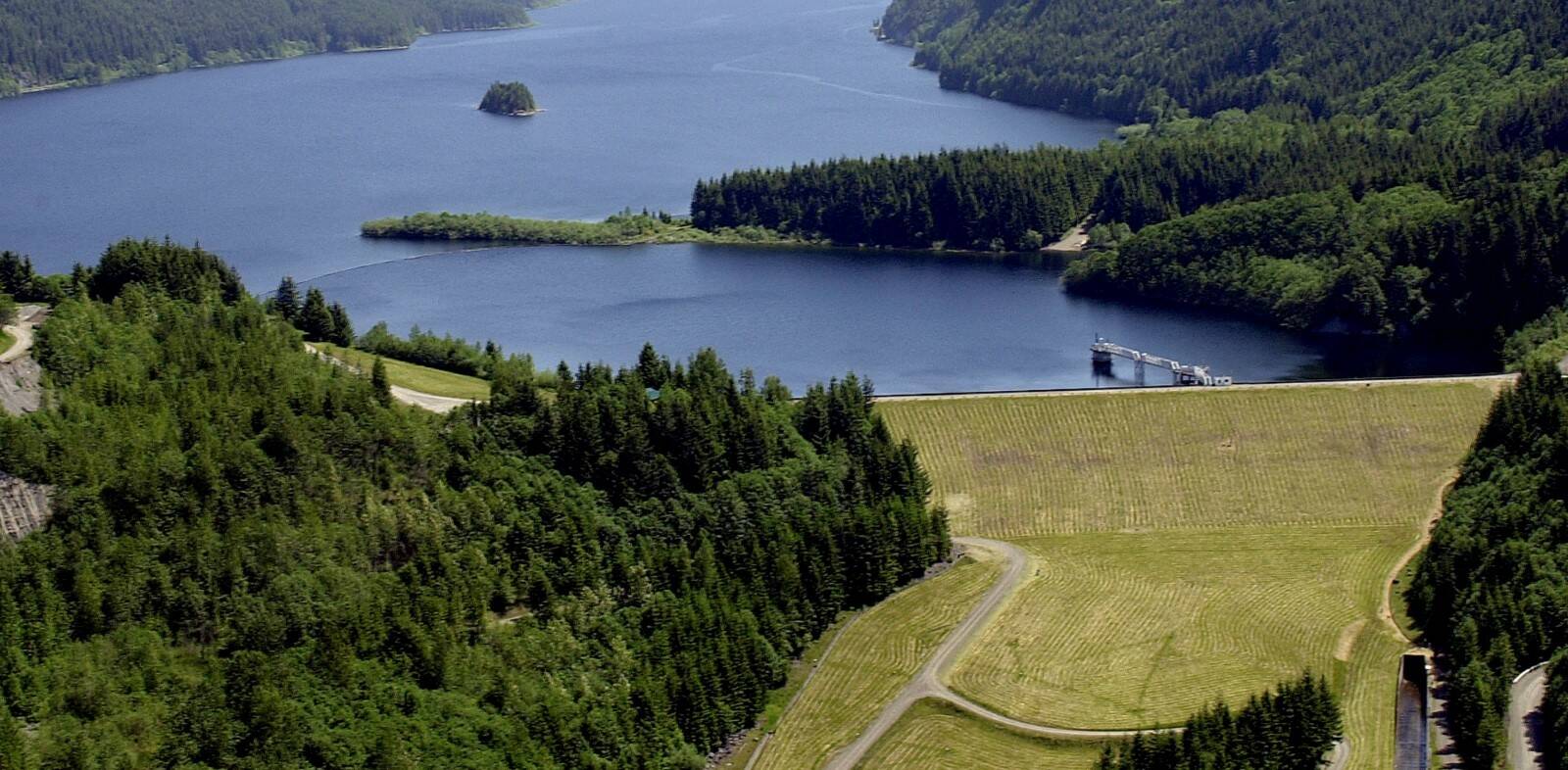 The Tolt Dam and Reservoir. Photo courtesy of the city of Seattle