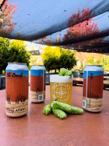 No Boat Brewing Company harvests fresh hops for its brews. Photo courtesy of No Boat Brewing Company