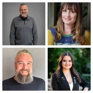 Top row: Jim Ribail and Rachael Pearson. Bottom row: Max Voelker and Rohana Joshi.