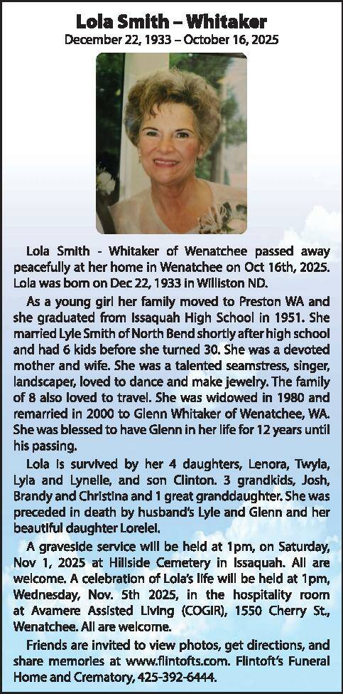Lola Smith- Whitaker| Obituary