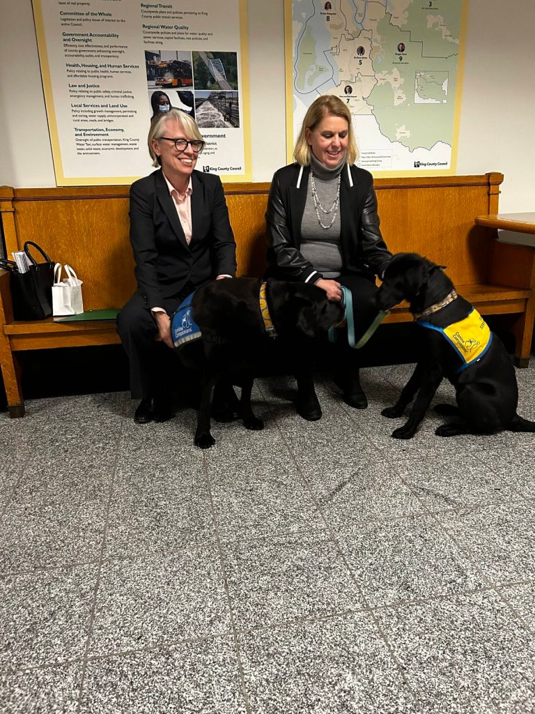 Courtesy photo
Page Ulrey and Felicia Ako of the Courthouse with Errol.