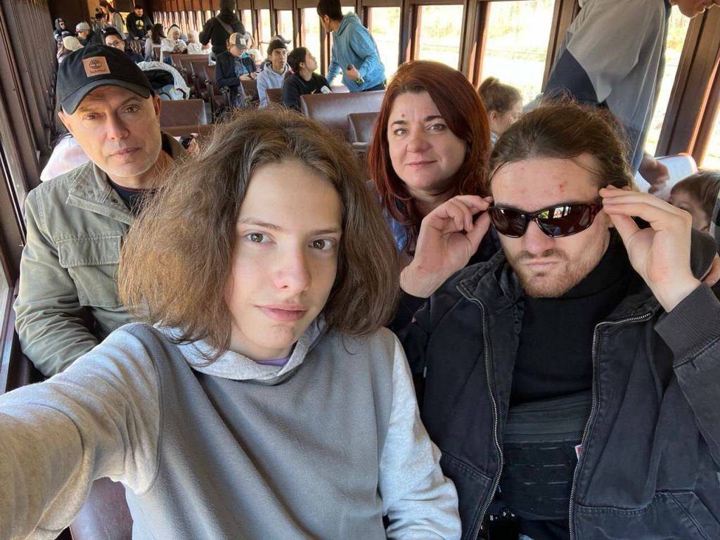 Ganna Stogniy, her husband Vadym Mukiienko and their two sons. Courtesy photo