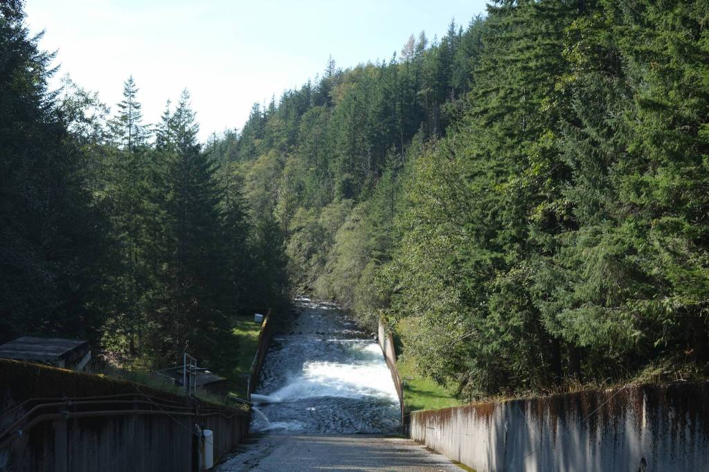 The South Fork Tolt River dam and reservoirs spillway, which leads to the river, Sept. 22, 2025. Grace Gorenflo/Valley Record