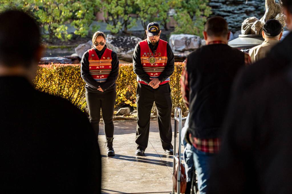 The Snoqualmie Indian Tribe had a flag-raising ceremony in honor of Veterans Day, Nov. 11, 2025. Photo courtesy of the Snoqualmie Indian Tribe