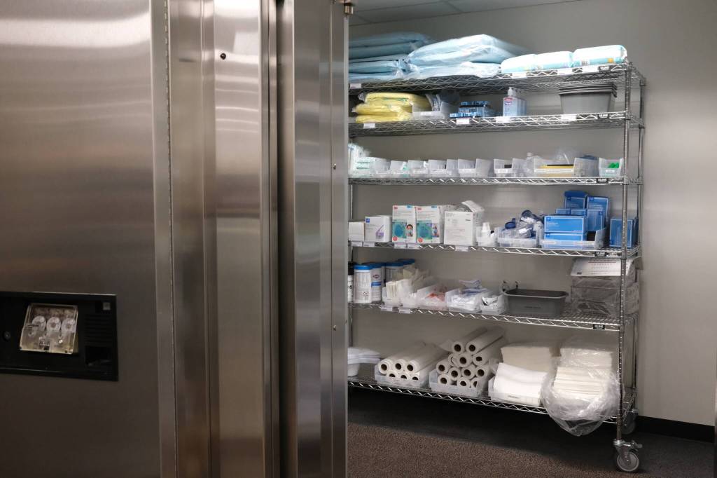 The new Snoqualmie Valley Health clinic, formerly a bank, turned the vault into a storage room. (Grace Gorenflo/Valley Record)