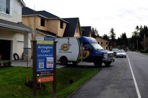 Some of the 17 houses of the Arlington Court development along 324th Avenue SE in Fall City during construction in 2021. File photo