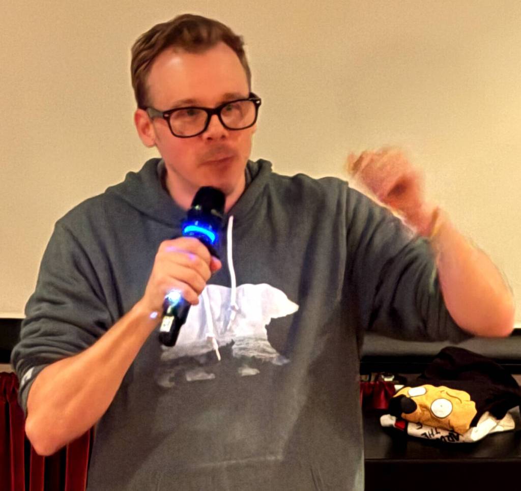 Andrew Rivers at the Tin Room Theater on Dec. 5 in Burien. Photo by James Gibowski