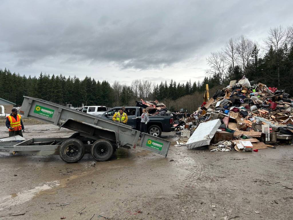 The Snoqualmie flood debris drop-off site, December 2025. Photo courtesy of the city of Snoqualmie