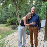 The widow of Dave Eifferts lung donor listens to his new lungs. Photo courtesy of Dave Eiffert