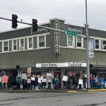 A protest in downtown North Bend, Jan. 31, 2026. Photo courtesy of Jesse Skorupa