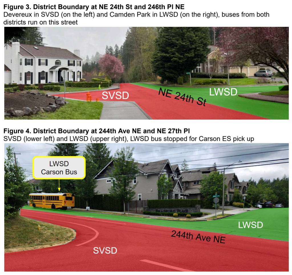 An image from the Sammamish petition showing the proximity of Lake Washington School District homes to Snoqualmie Valley School District homes.