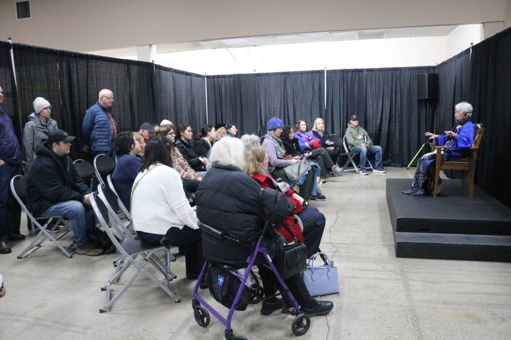 Attendees hear from survivor Hana Konishi about her experiences during Japanese incarceration at the annual Day of Remembrance. Photo by Bailey Jo Josie/Sound Publishing