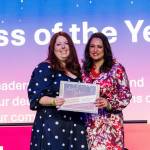 Photo courtesy of Tatiana Meyer/Grace + Light Studios
Vasudha Sharma (right) is presented with the Small Business of the Year award at the SnoValley Chamber Aspire Gala, Feb. 28, 2026.