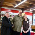 Photos by Grace Gorenflo/Valley Record
Carnation Mayor Jim Ribail stands for a photo with company general manager Mike Lukjanowicz and Carnation Co-op manager Sophia Marchetti, March 6, 2026.