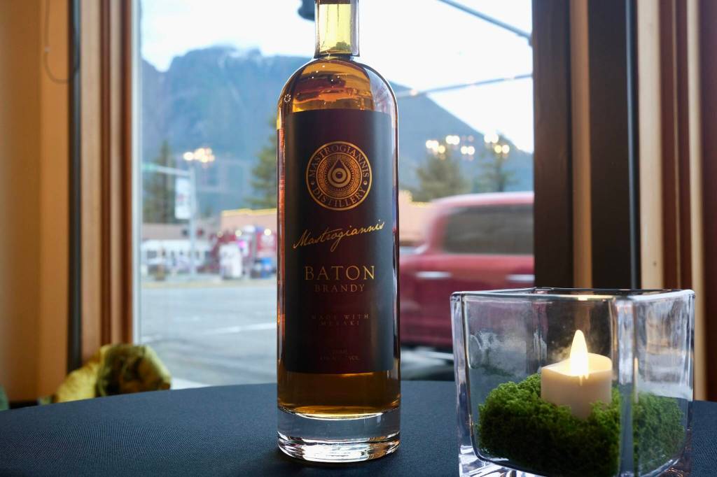 A bottle of the award-winning Mastrogiannis Baton Brandy, March 5, 2026.