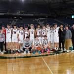 In the state tournament at the Tacoma Dome, the Mount Si High School boys basketball team lost to Emerald Ridge, 67-62, in the quarterfinals on March 5 before defeating Puyallup the next day, 74-66, in the consolation semifinal. On March 7, the Wildcats defeated Glacier Peak, 54-46, in the consolation final to claim fourth place in the WIAA 4A State Boys Basketball Tournament. Mount Sis Brady Hennig scored a game-high 22 points, while Marcus Heide scored 12 points and Latt Ford had 10 points. Photo courtesy of Calder Productions