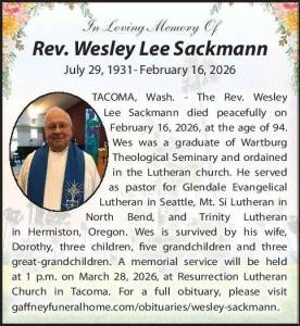 Wesley Sackmann | Obit