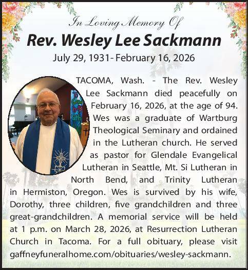 Wesley Sackmann | Obit