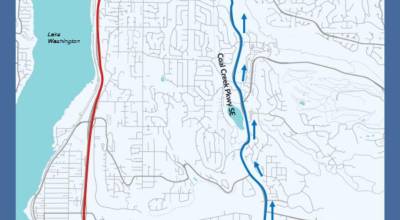 Northbound I-405 will be closed from N. Southport Drive/NE Sunset Boulevard to Coal Creek Parkway SE. Photo provided by WSDOT