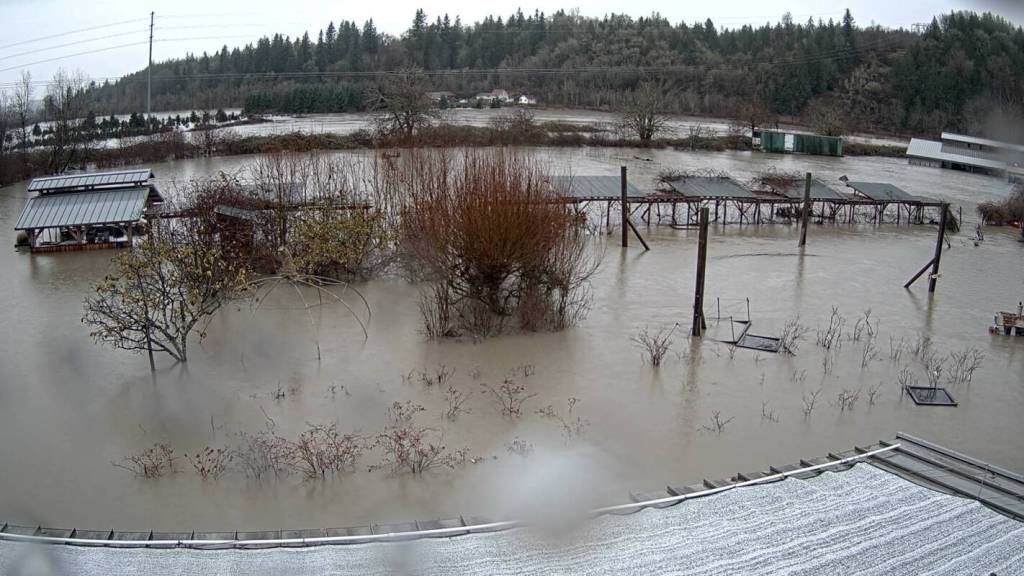 Photo courtesy of Oxbow Farm & Conservation Center
The Oxbow kids farm, as seen from a security camera, during December 2025 flooding.