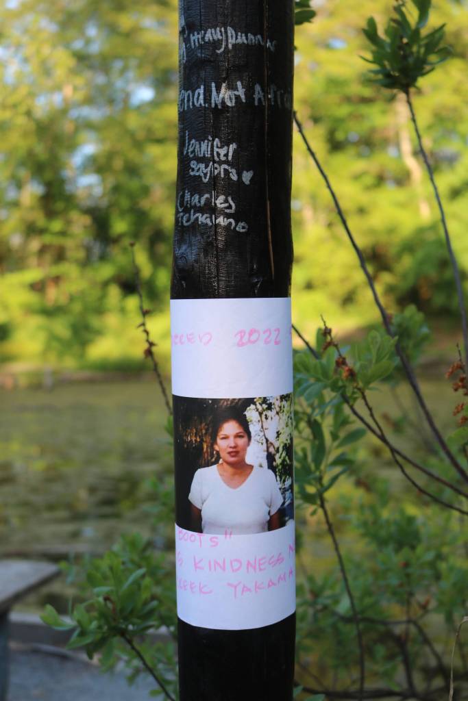 A photo of Mavis Boots Kindness Nelson (Yakama) had been missing and was found stabbed to death in a wooded area on UW campus in Seattle on June 20, 2022. She and other MMIP were commemorated on May 5. Photo by Bailey Jo Josie/Sound Publishing.