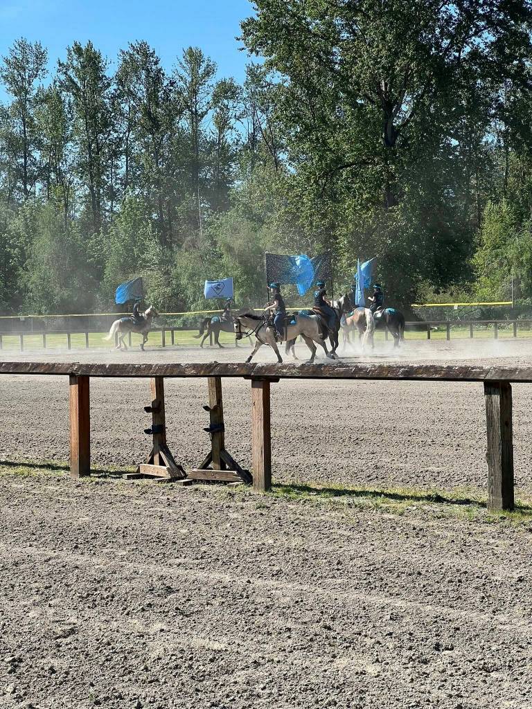 Photo courtesy of Kelly Coughlin Games
Equestrians and their horses put on a show at the Friends of Fall City Arena open house, May 3, 2026.