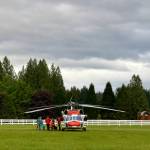 A helicopter is on display at SARposium, May 14, 2026. (Grace Gorenflo/Valley Record)