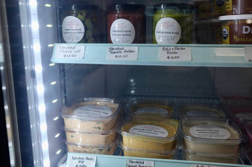 Grays Mercantile sells Carnation Farms food items, June 15, 2026. (Grace Gorenflo/Valley Record)