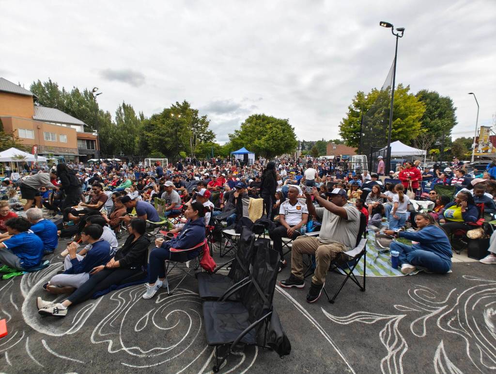 Fans squeeze in at Legacy Square. Ben Ray / The Reporter
