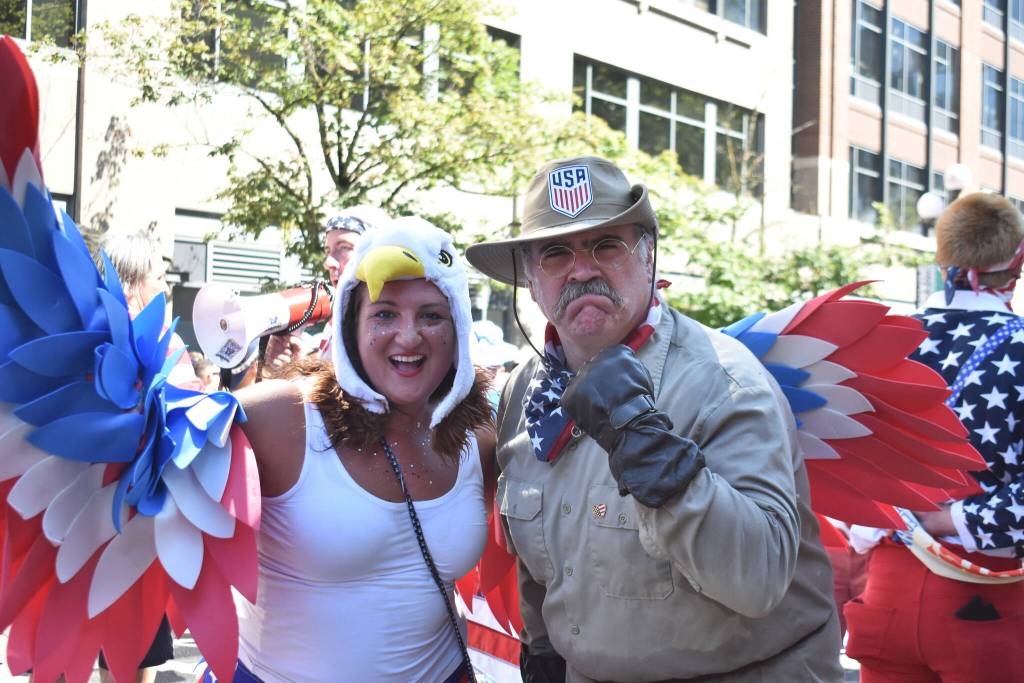 American outlaws parade down second avenue in Seattle. Ben Ray / The Reporter