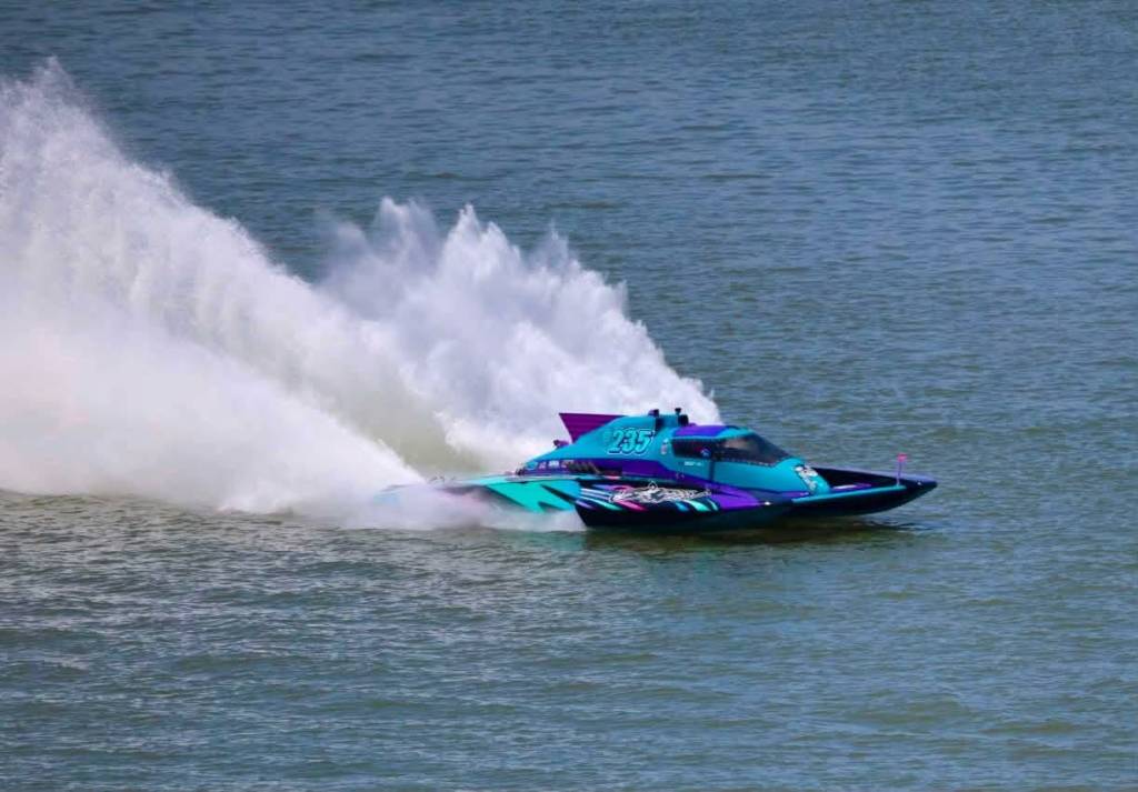 Brent Halls boat shoots a rooster tail. Courtesy photo