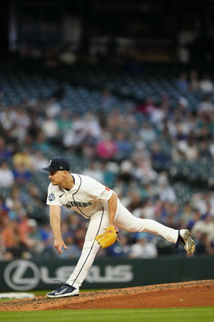 Michael Rucker on the mound at T-Mobile Park, where he attended games as a kid. Photo credit: Ben Van Houten