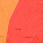 An air quality map of the Snoqualmie Valley, as of 4:30 p.m. on Aug. 4, 2026. (Courtesy of AirNow.gov)