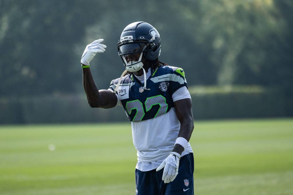 Rasheed Shaheed during warm-ups for the Seattle Seahawks. Photo provided by Maria Dorsten