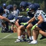 Special teams units get after it during practice for the Seattle Seahawks. Photo provided by Maria Dorsten